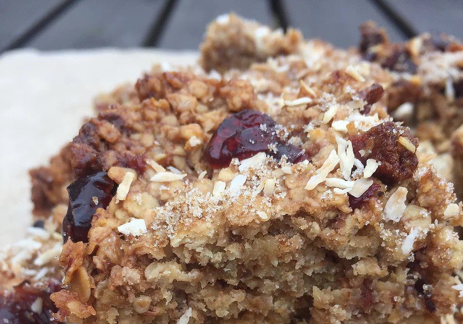 Coconut and Berry Flapjacks