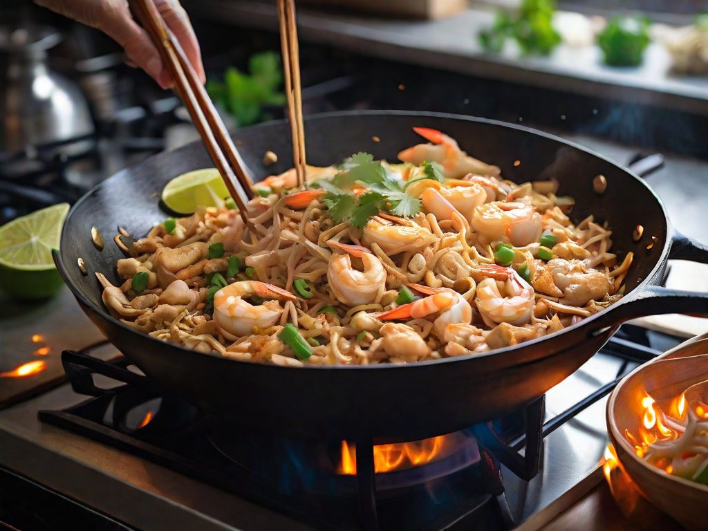 Chicken Broth, Chicken and Prawn Pad Thai Recipe